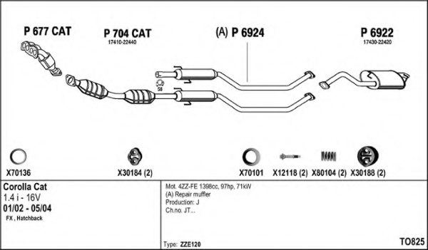 FENNO TO825 Exhaust System